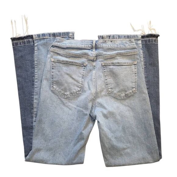 GAP Jeans Women's 29 Blue High Rise Patched 70s Flare Stretch Panel - Picture 4 of 6